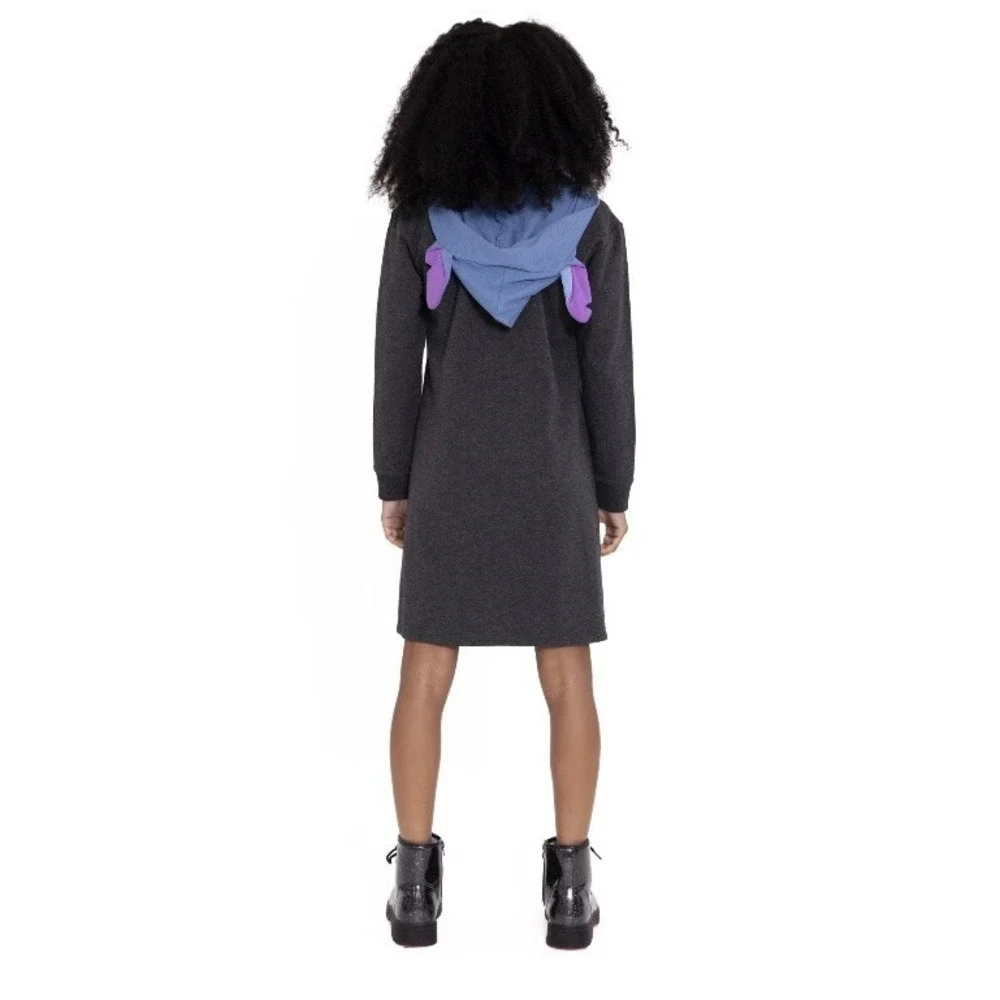Disney Stitch Cosplay Hoodie Dress Girls Small 6-6X New with Tags Jet Black Soft